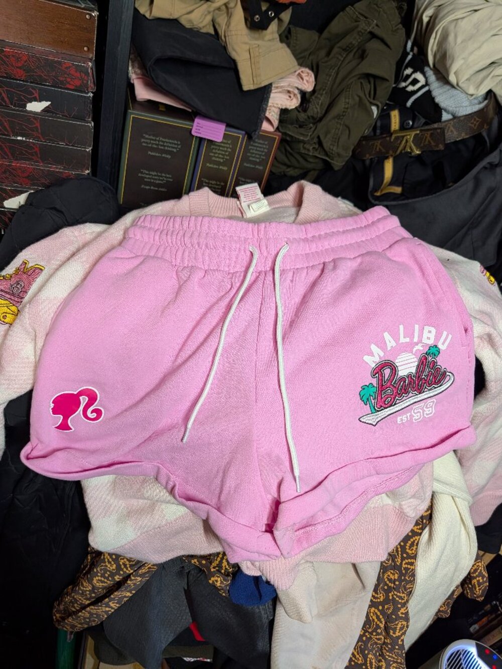 Barbie Malibu Pink Drawstring Lounge Shorts Size Large